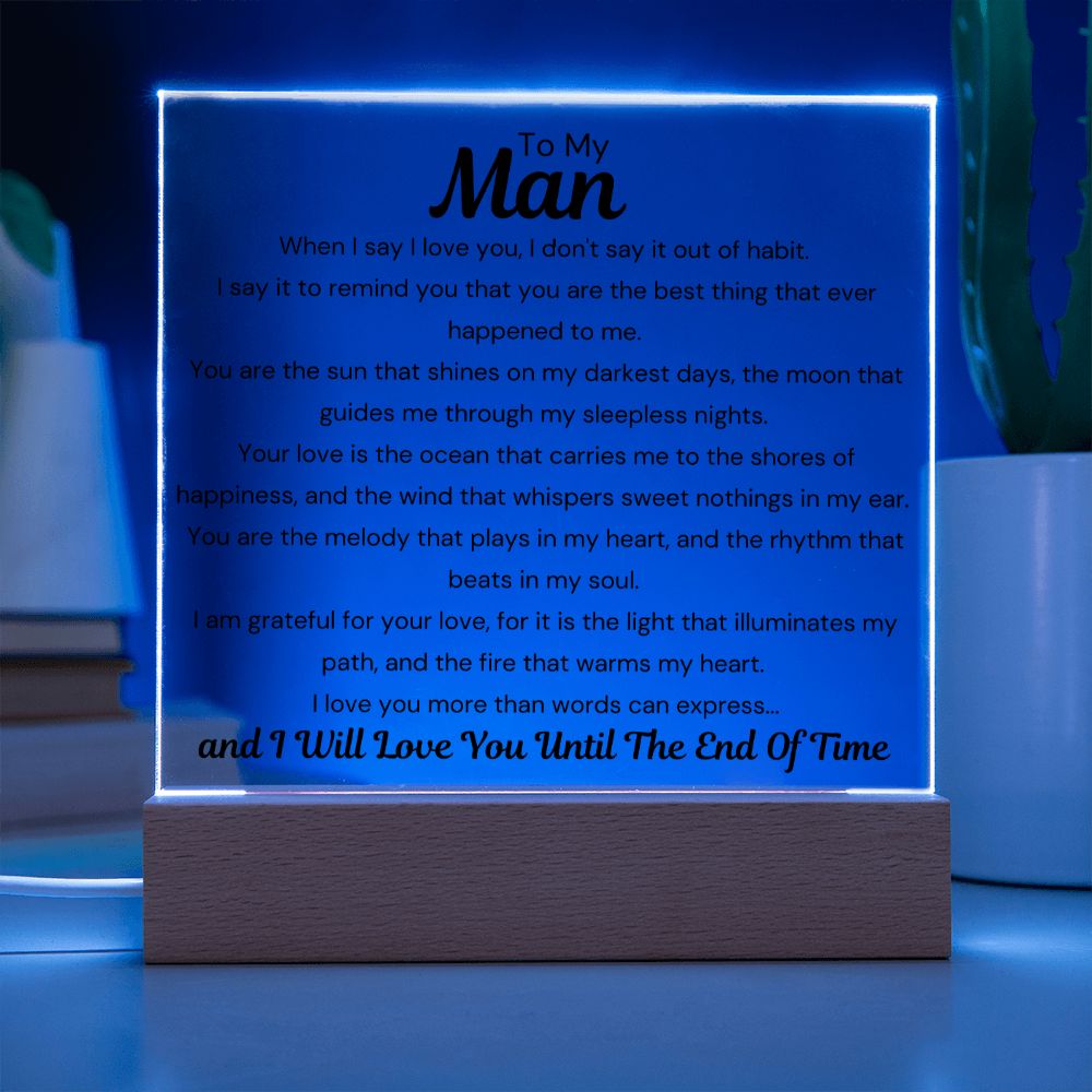 To My Man - It's Not Out Of Habit - Square Acrylic Plaque - PM0144