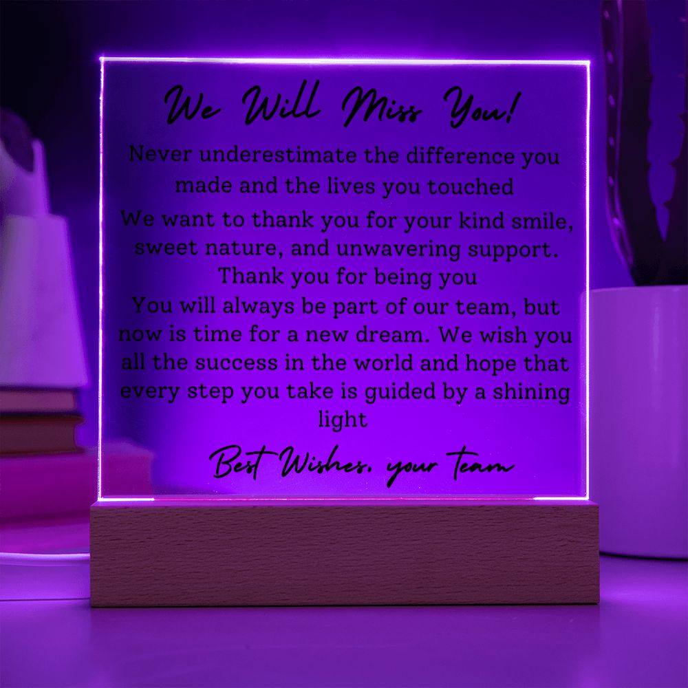 To Colleague - Time For A New Dream - Square Acrylic Plaque - PM0150