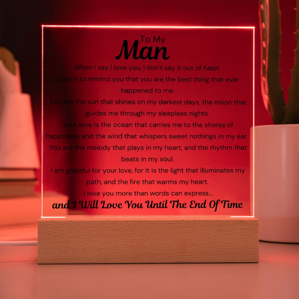 To My Man - It's Not Out Of Habit - Square Acrylic Plaque - PM0144