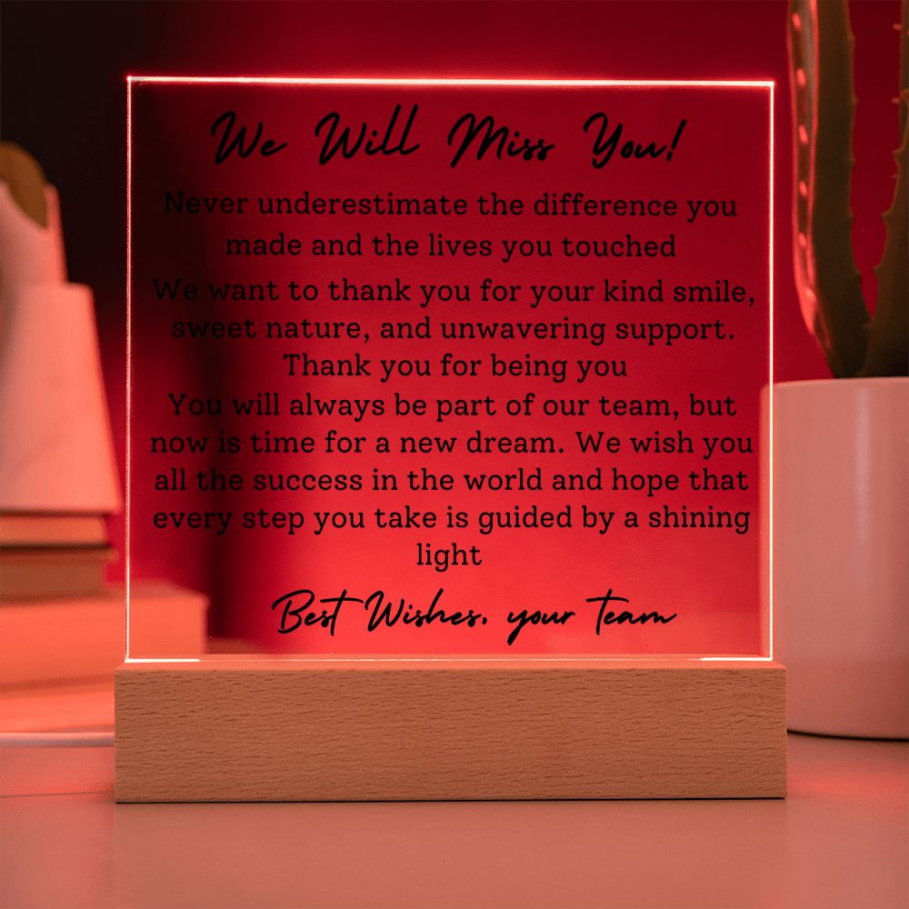 To Colleague - Time For A New Dream - Square Acrylic Plaque - PM0150