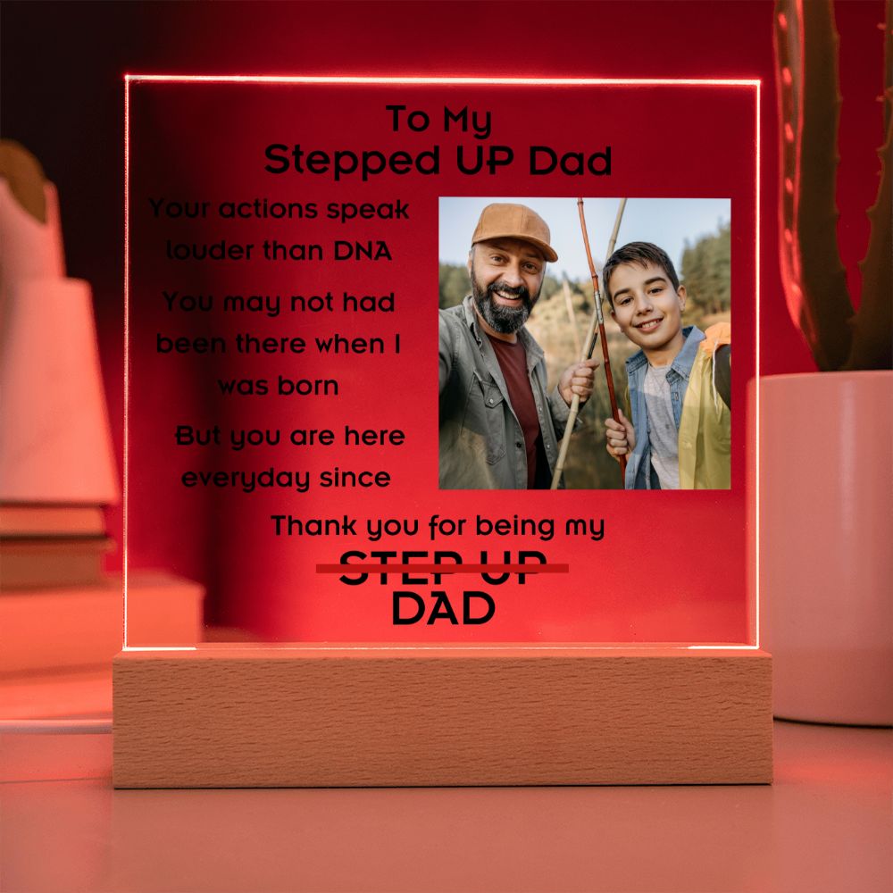 To Stepped Up Dad - Personalized Acrylic Plaque - If I Could Only Give You - PM0124