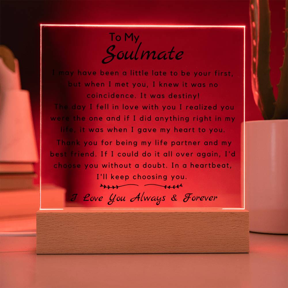 To Soulmate - It Was Destiny - Night Lamp Acrylic- PM0261