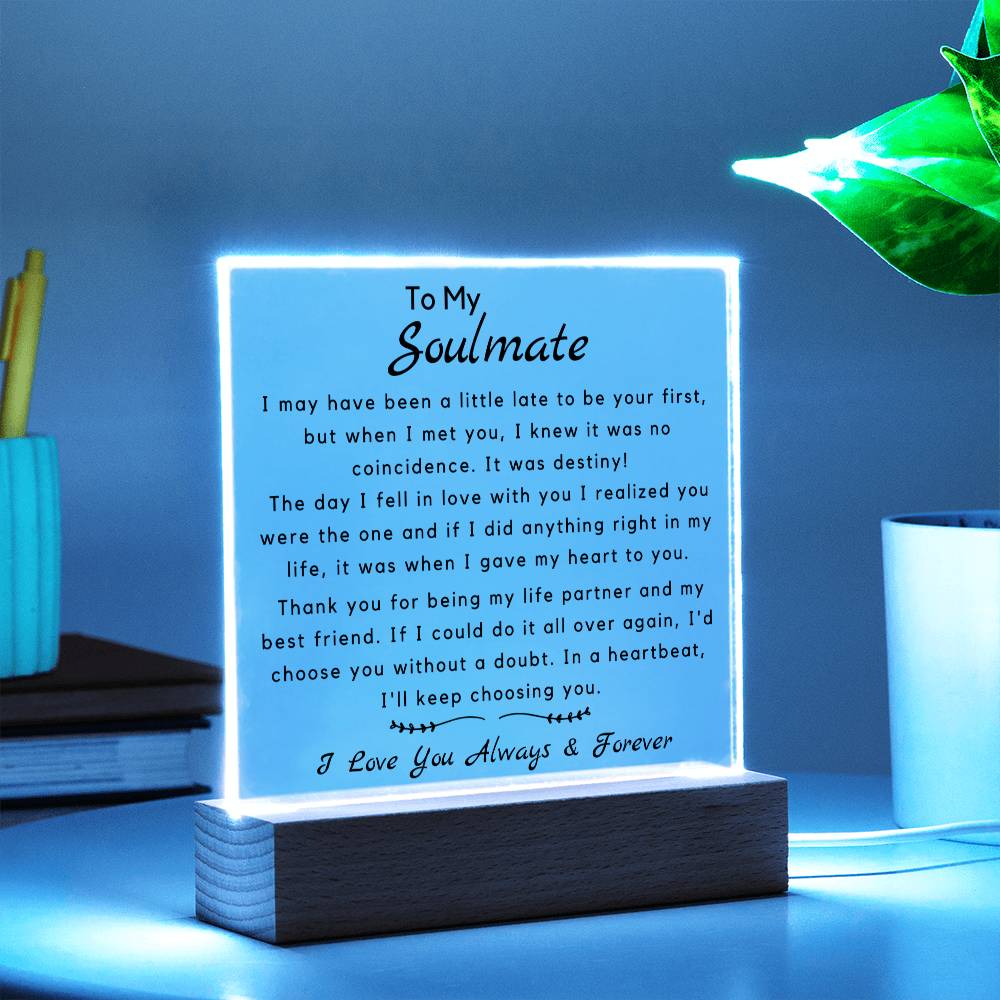 To Soulmate - It Was Destiny - Night Lamp Acrylic- PM0261