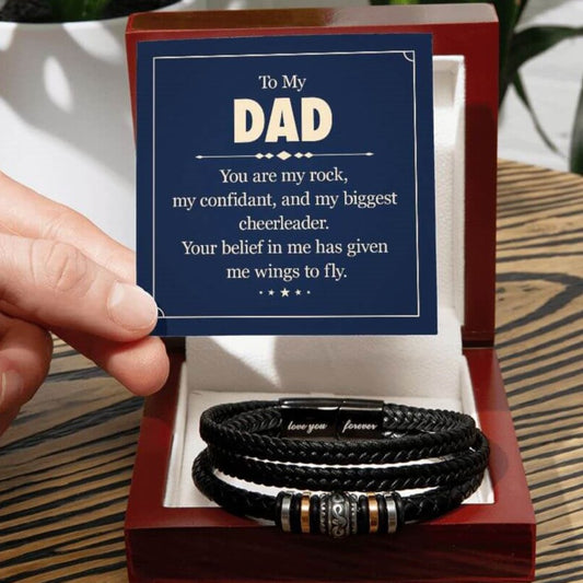 To Dad - You Are My Rock - Love you Forever Bracelet -SN005