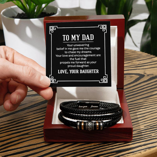 To Dad - Your Belief In Me - Mens' Love you Forever Bracelet