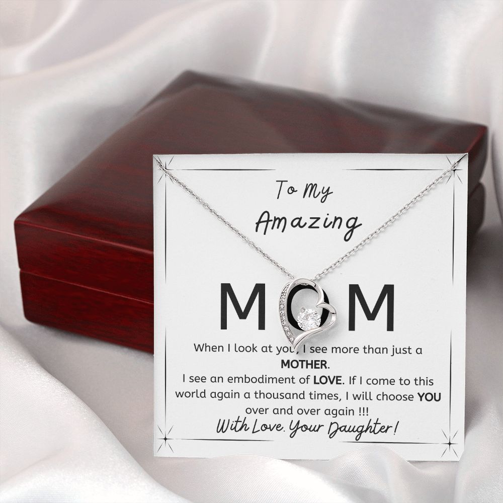 To My Amazing Mom - Gift from Daughter - I will choose you over and over - Forever Love necklace minimal