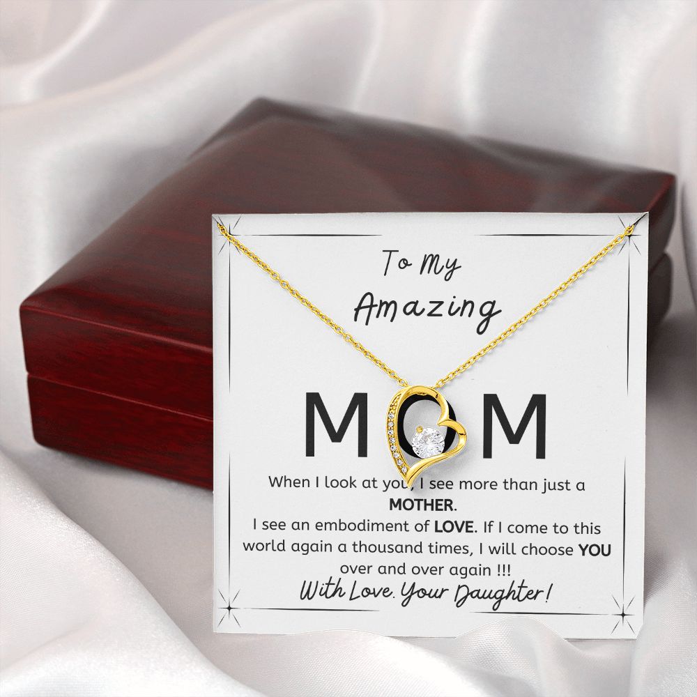 To My Amazing Mom - Gift from Daughter - I will choose you over and over - Forever Love necklace minimal