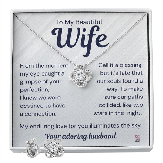 To My Wife - A Destined Connection - Love Knot Jewelry Set
