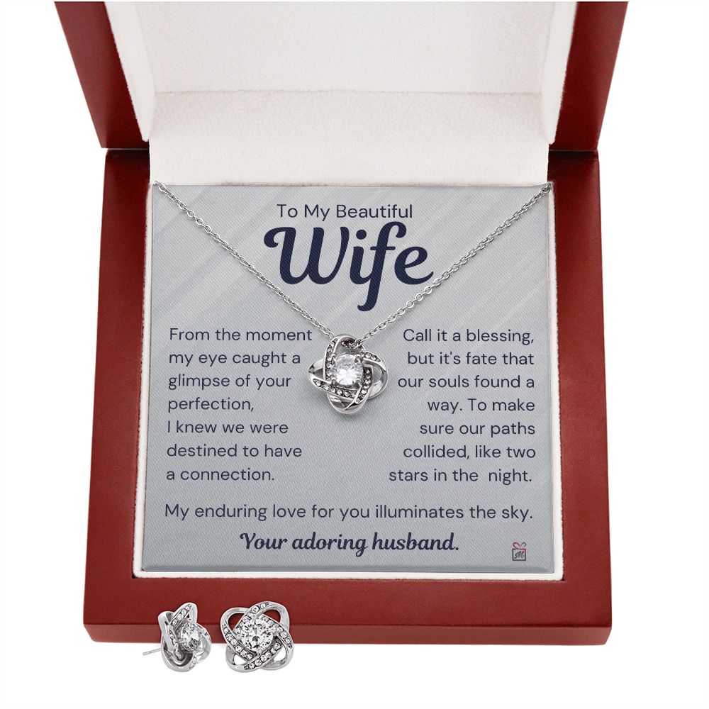 To My Wife - A Destined Connection - Love Knot Jewelry Set