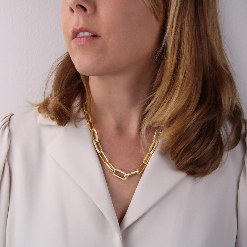 To My Best friend- A best Friend to Share - Yellow Gold Finish Forever Linked Necklace
