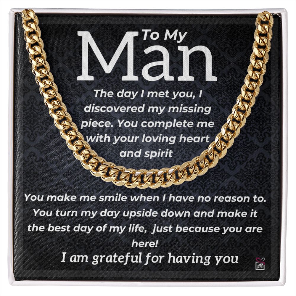 For Your Man - You Complete Me - Cuban Link Chain