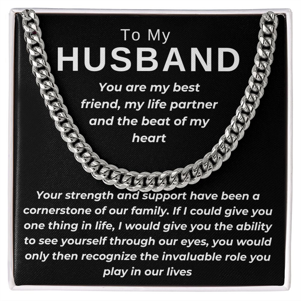 To Husband- You Are The Cornerstone- Cuban Chain Necklace