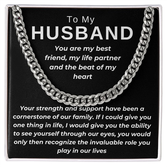To Husband- You Are The Cornerstone- Cuban Chain Necklace