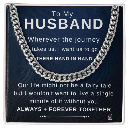 To Husband - Hand In Hand - Cubal Link Chain