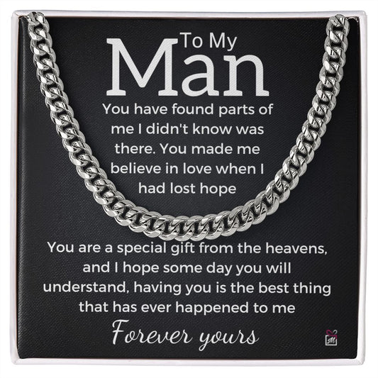 To My Man - A Special Gift From Heavens - Cuban Chain