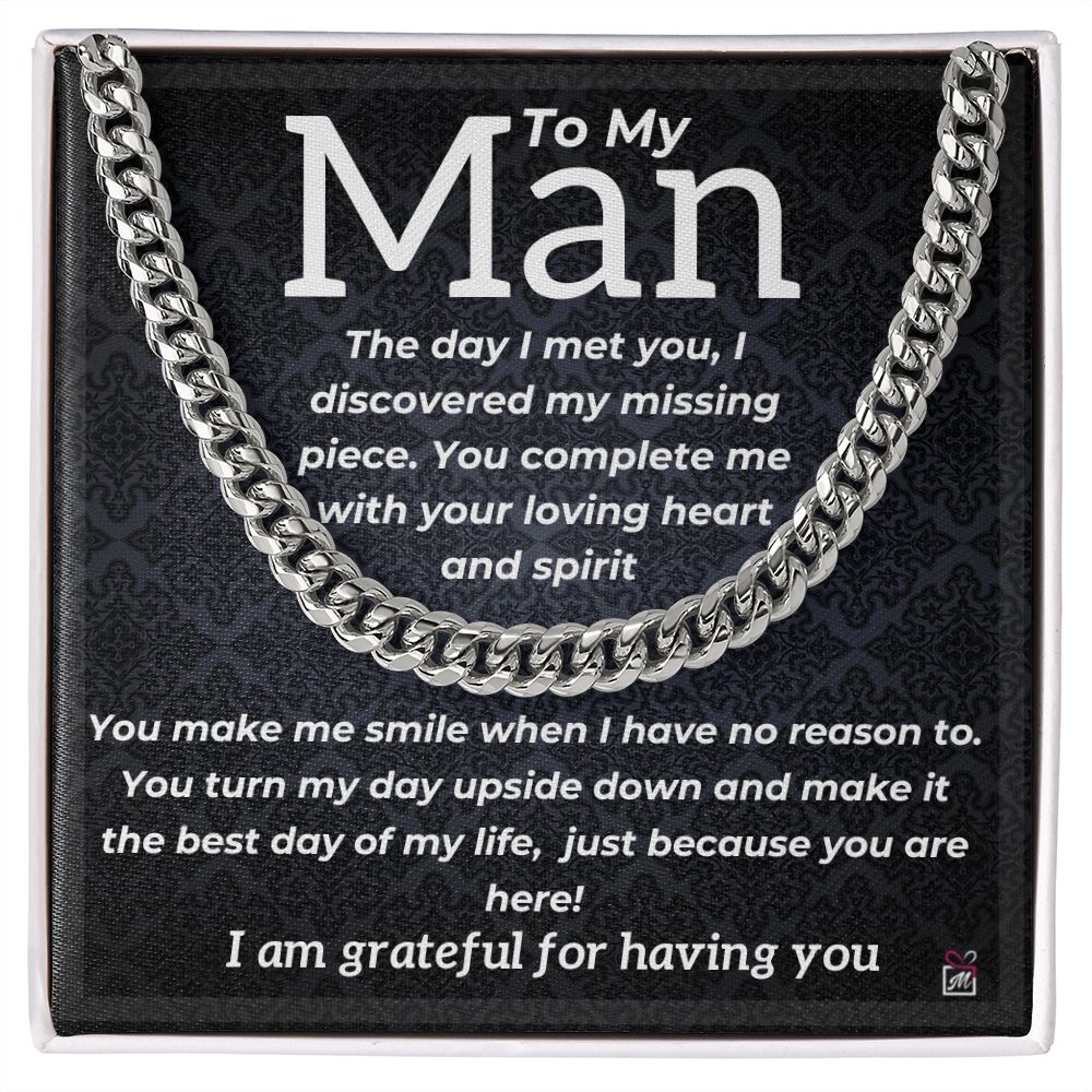 For Your Man - You Complete Me - Cuban Link Chain