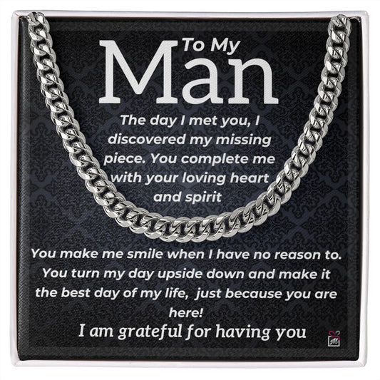 For Your Man - You Complete Me - Cuban Link Chain