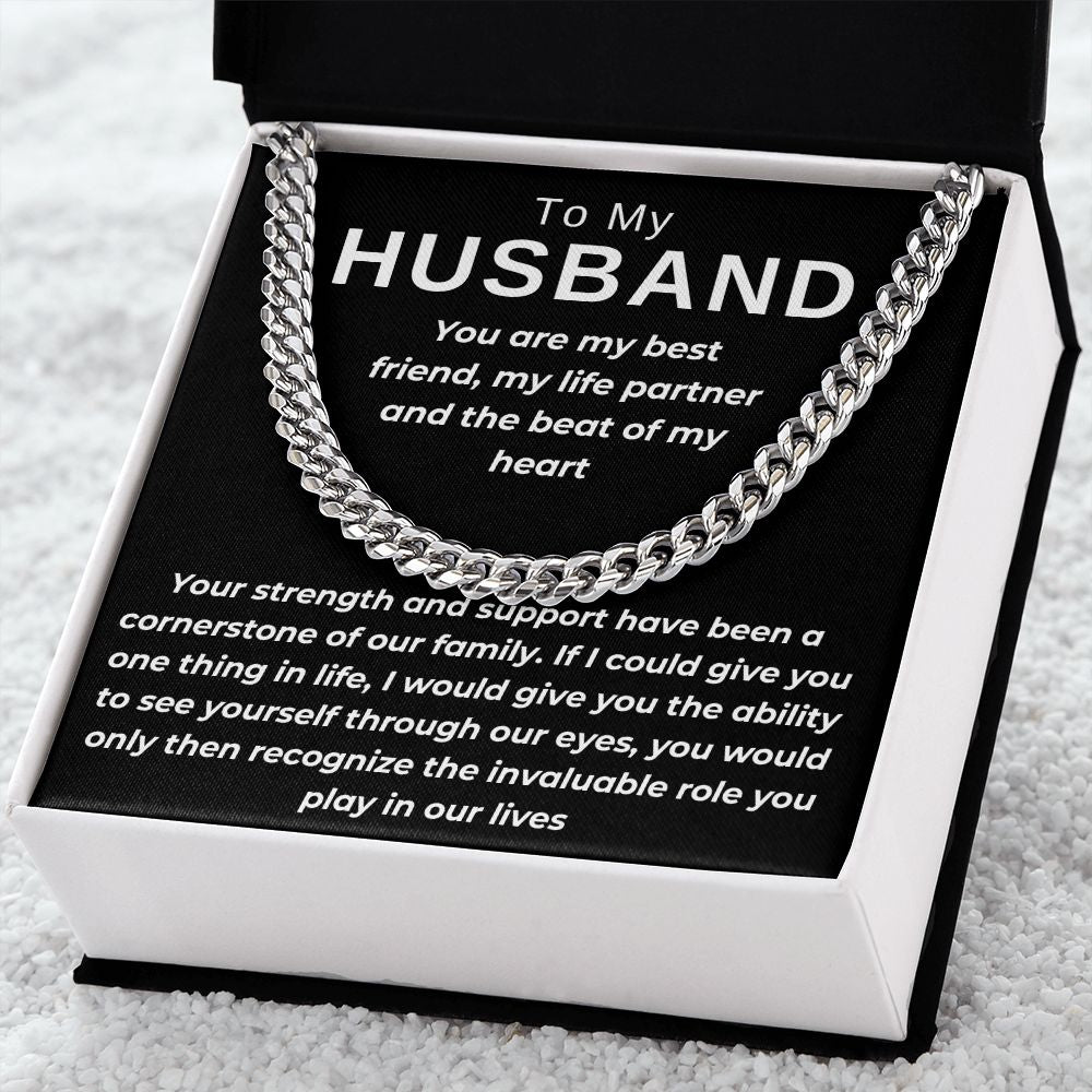 To Husband- You Are The Cornerstone- Cuban Chain Necklace