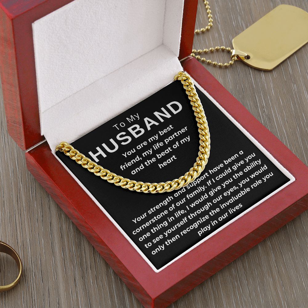 To Husband- You Are The Cornerstone- Cuban Chain Necklace