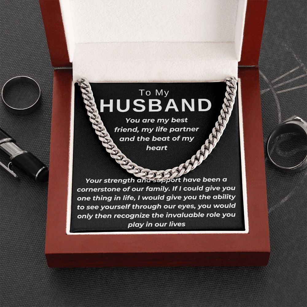 To Husband- You Are The Cornerstone- Cuban Chain Necklace