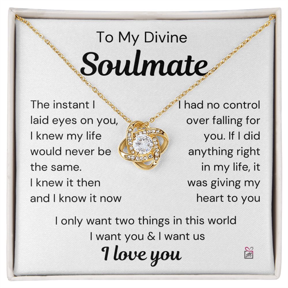 To Soulmate - The Instant I Laid Eyes On You - Love Knot Necklace