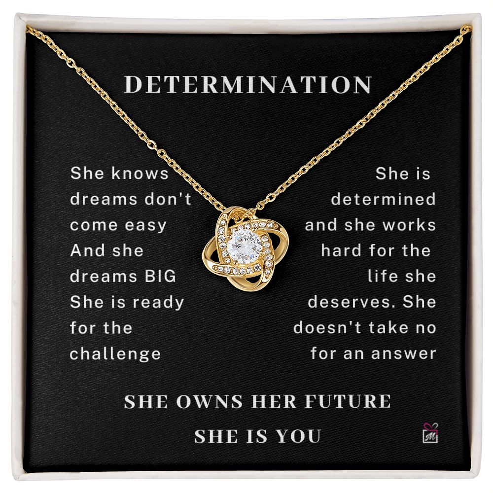 Motivational -She Owns Her Future- Love Knot Necklace