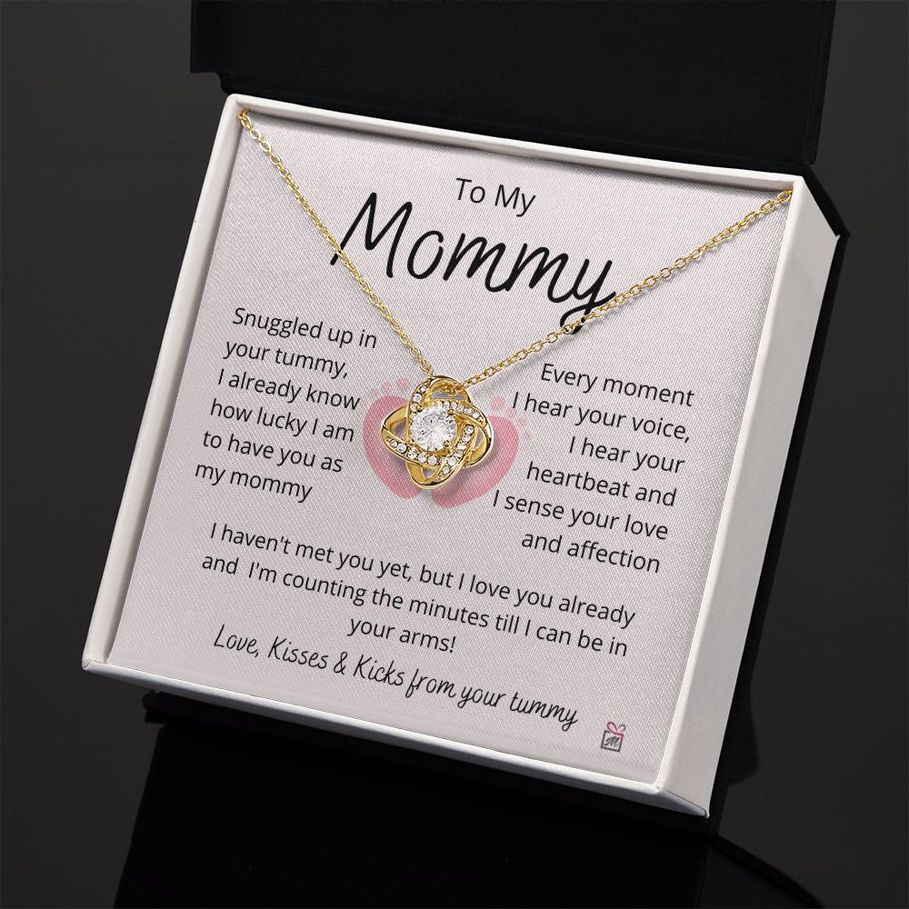 To Mom To Be - I Can't Wait To Meet You - Love Knot Necklace