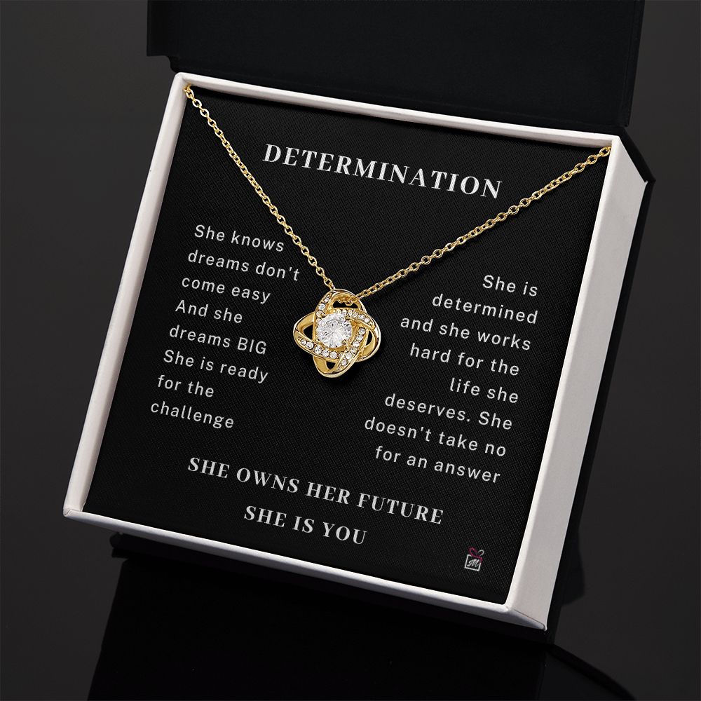 Motivational -She Owns Her Future- Love Knot Necklace