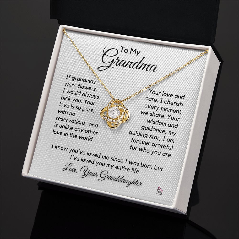 To Grandma, from Granddaughter - I Would Always Pick You- Love Knot Necklace