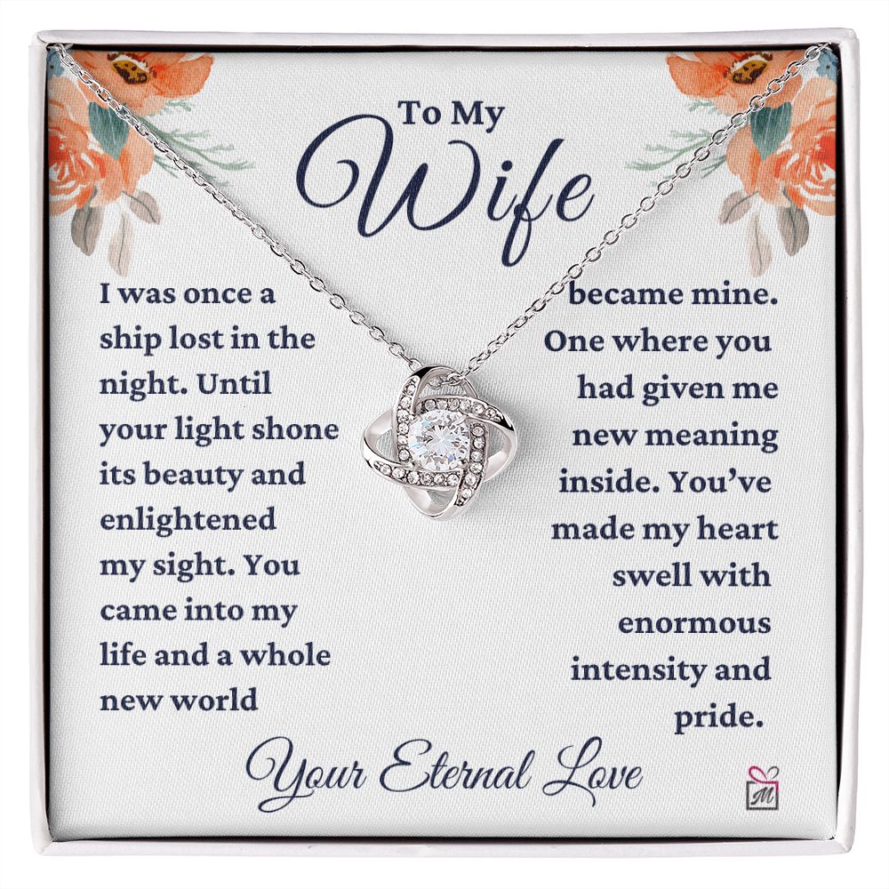 To Wife - Had Given Me New Meaning - Love Knot Necklace