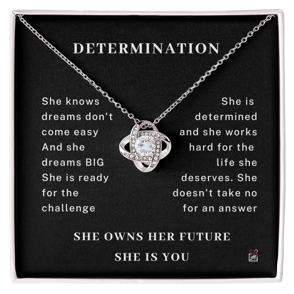 Motivational -She Owns Her Future- Love Knot Necklace