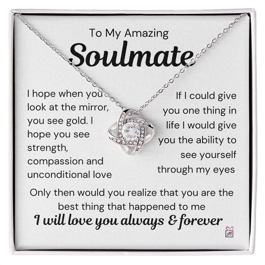 To Soulmate - I Hope You See Gold - Love Knot Necklace