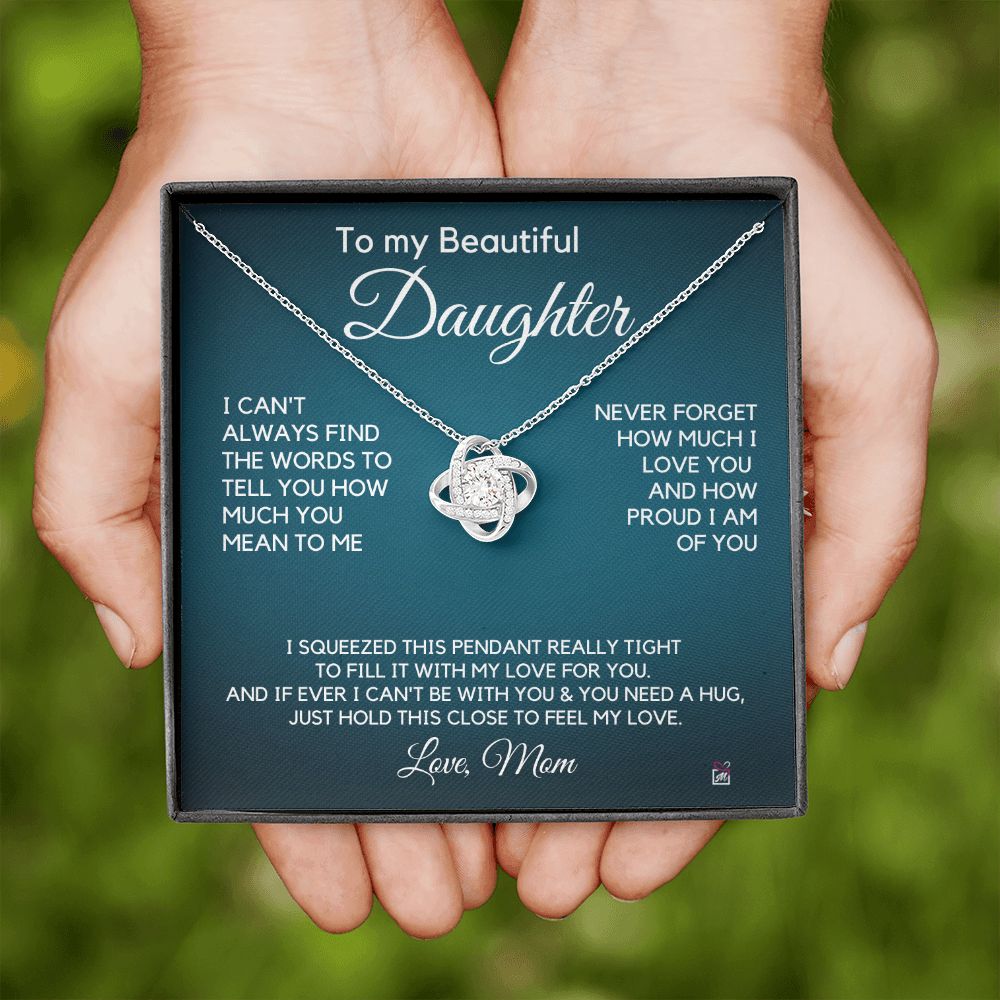 To Daughter, from Mom - How Much You mean To Me - Love Knot Necklace