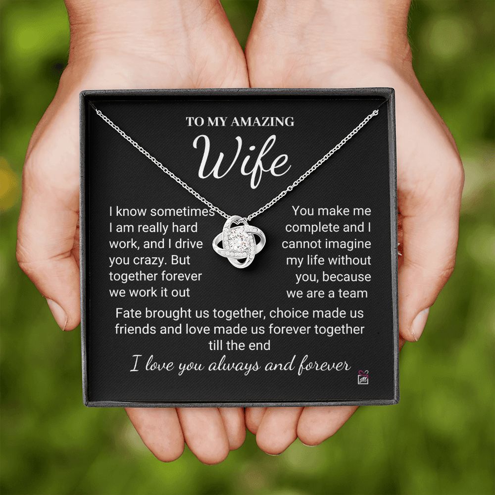 To Wife - I Know I Drive You Crazy - Love Knot Necklace PM069