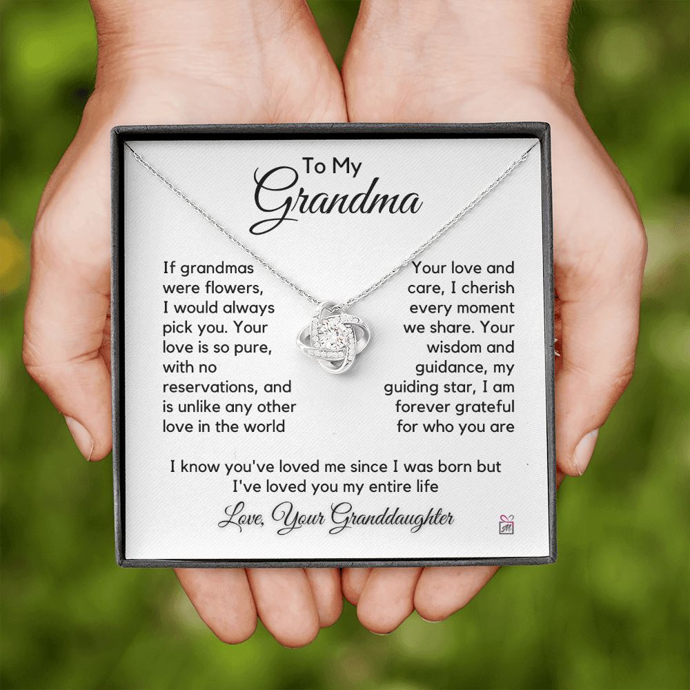 To Grandma, from Granddaughter - I Would Always Pick You- Love Knot Necklace