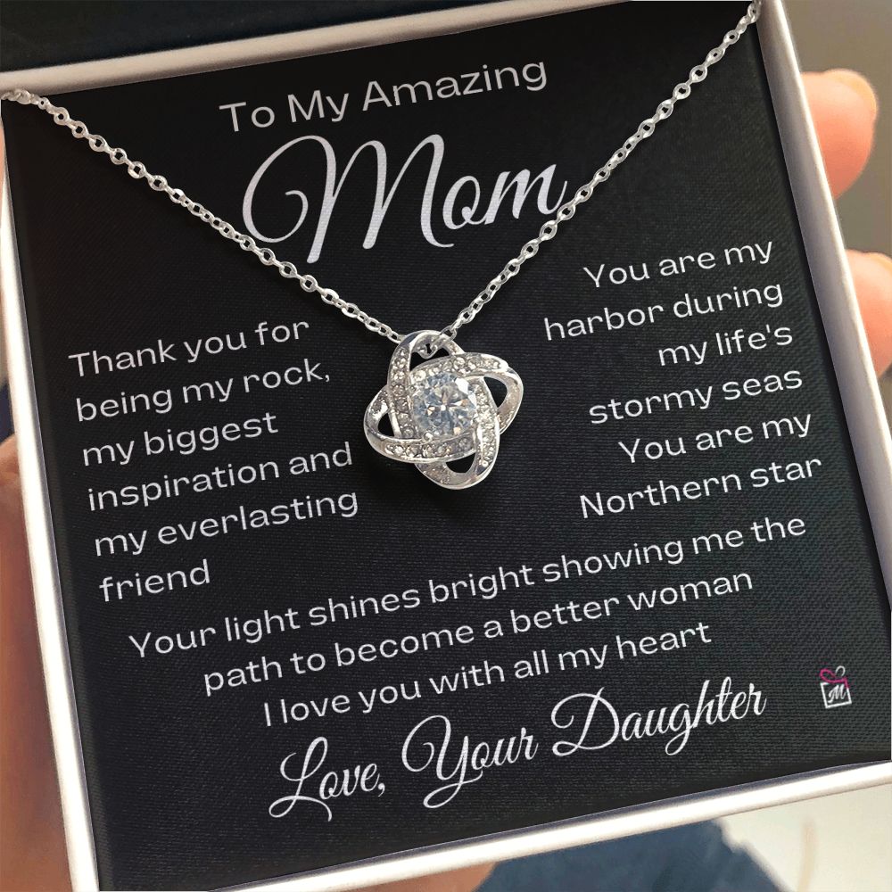 To Mom, from Daughter - You Are My Northern Star - Love Knot Necklace