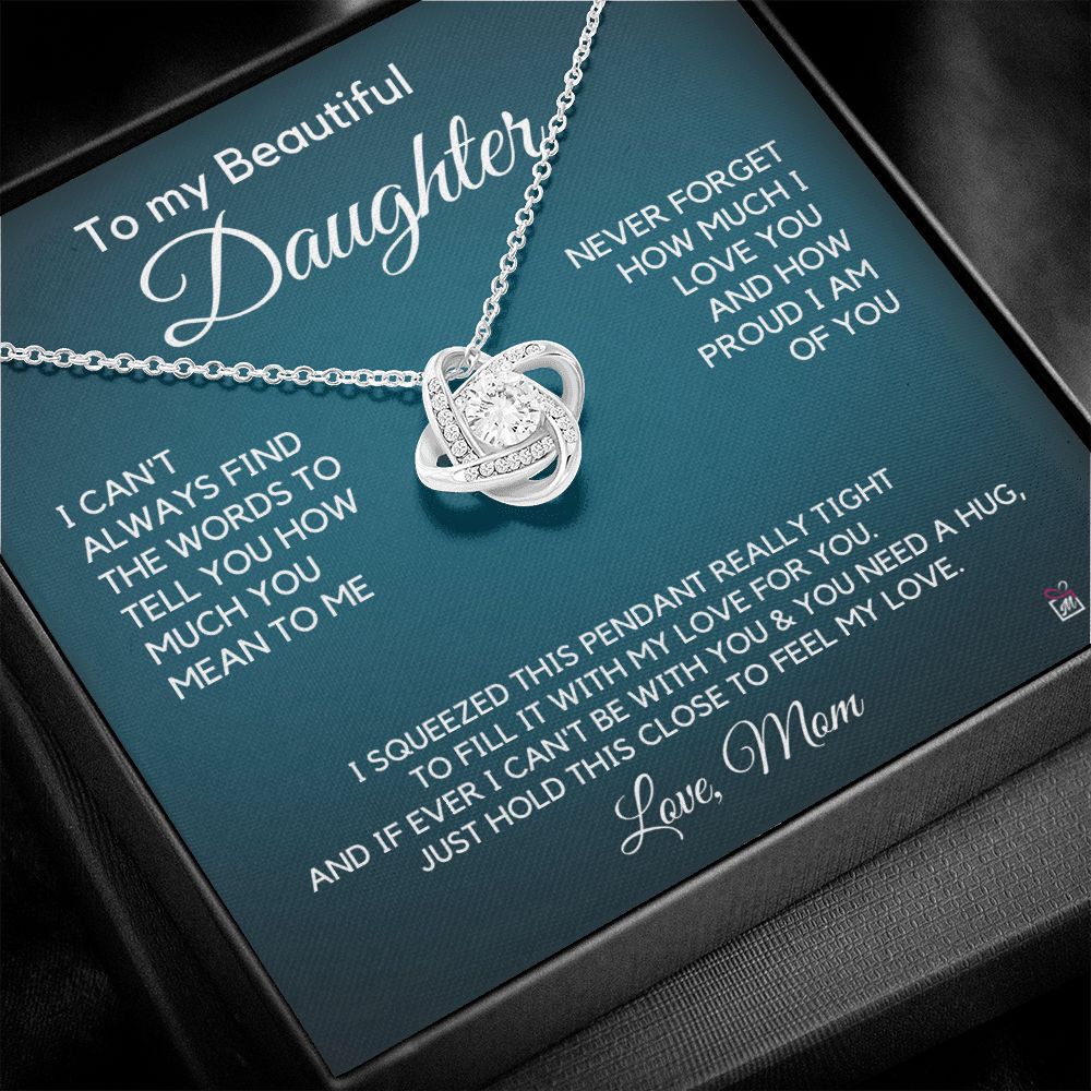 To Daughter, from Mom - How Much You mean To Me - Love Knot Necklace