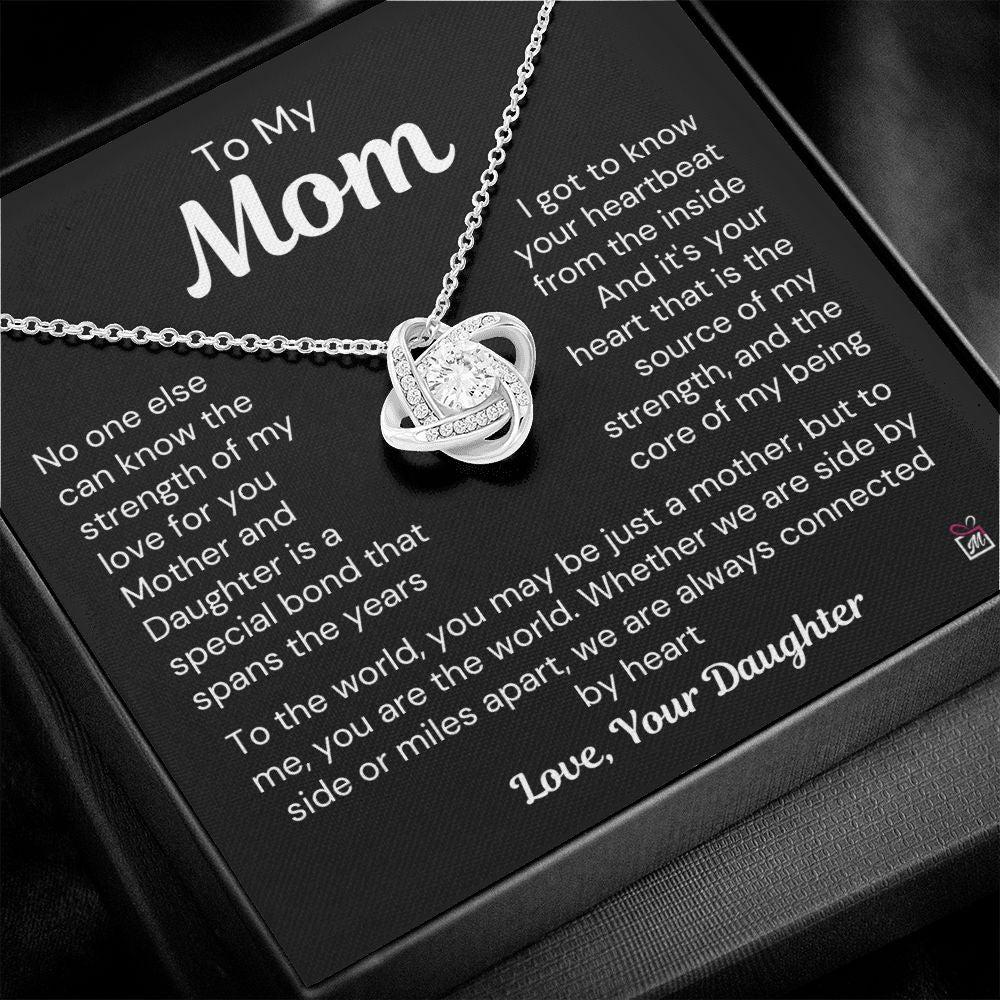 To Mom, from Daughter - The Source Of My Strength - Love Knot Necklace