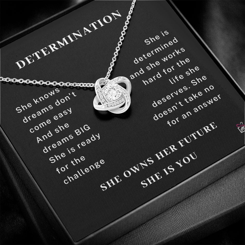 Motivational -She Owns Her Future- Love Knot Necklace