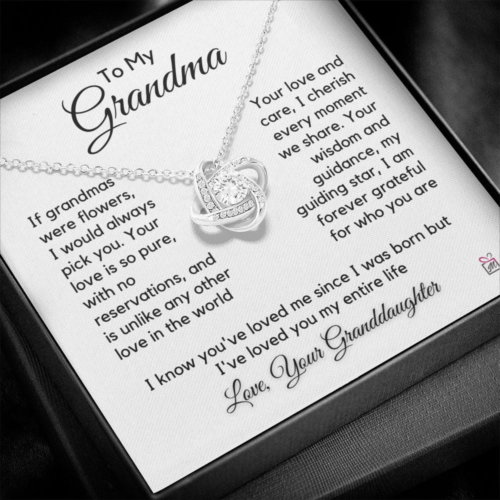 To Grandma, from Granddaughter - I Would Always Pick You- Love Knot Necklace