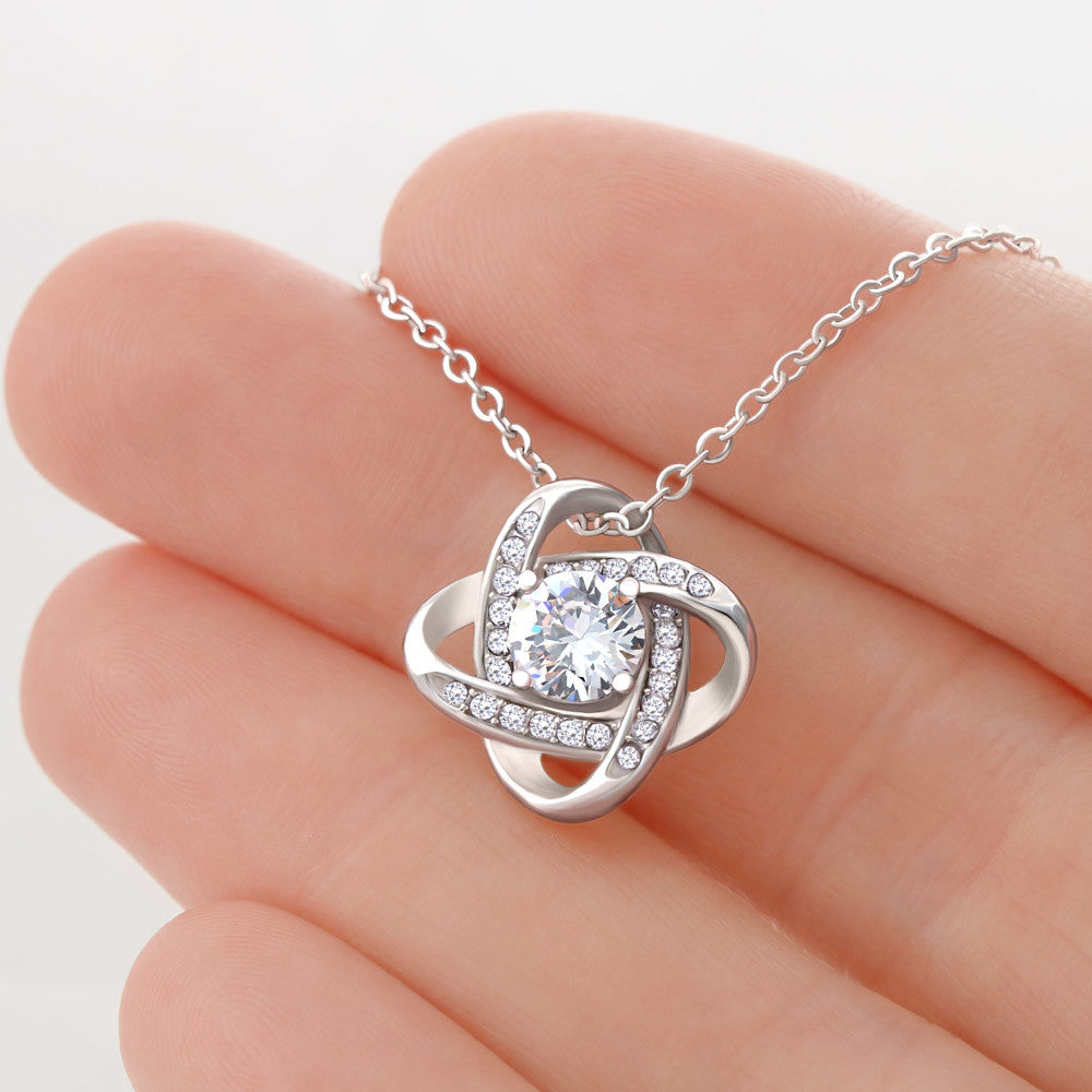 To My Amazing Mom- Gift from Daughter- I will choose you over and over- Love Knot necklace minimal