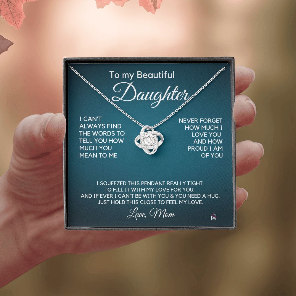 To Daughter, from Mom - How Much You mean To Me - Love Knot Necklace