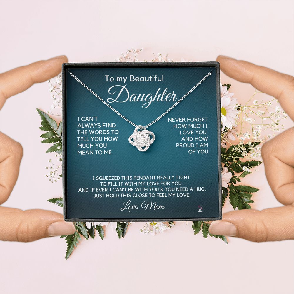 To Daughter, from Mom - How Much You mean To Me - Love Knot Necklace