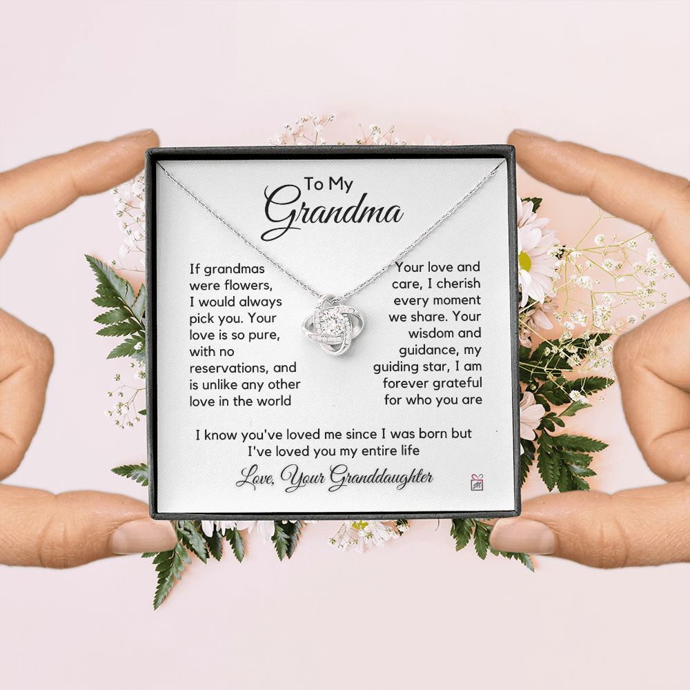 To Grandma, from Granddaughter - I Would Always Pick You- Love Knot Necklace