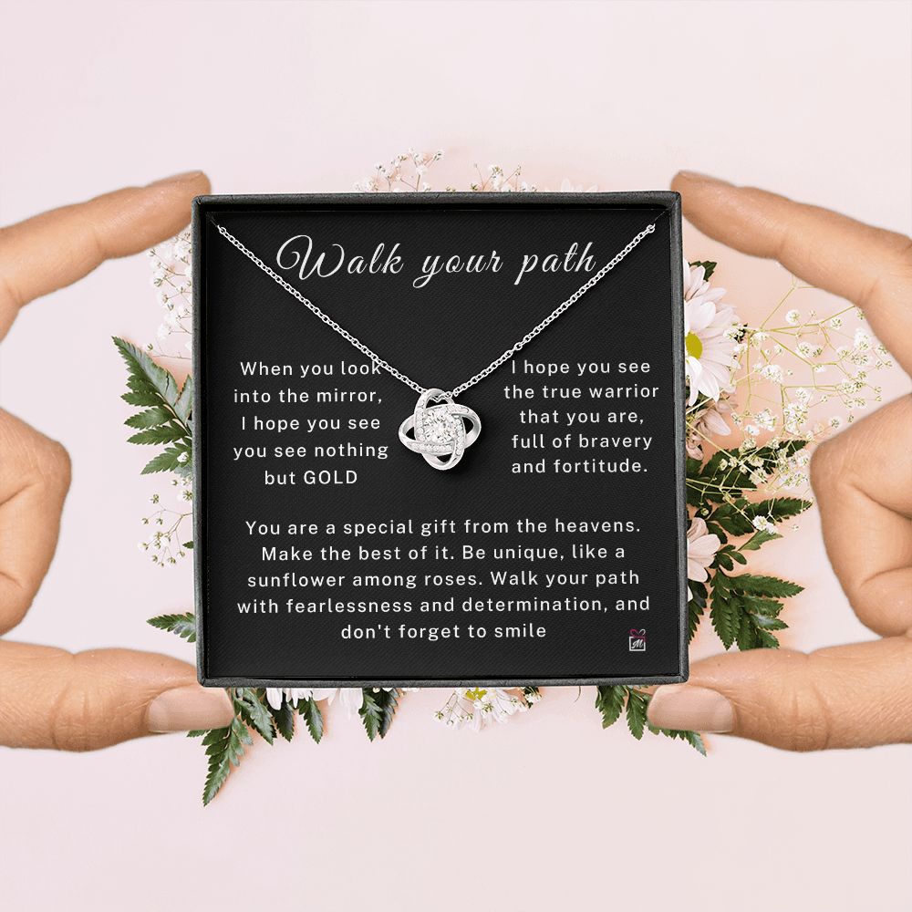 Walk Your Path - Motivational Love Knot Necklace