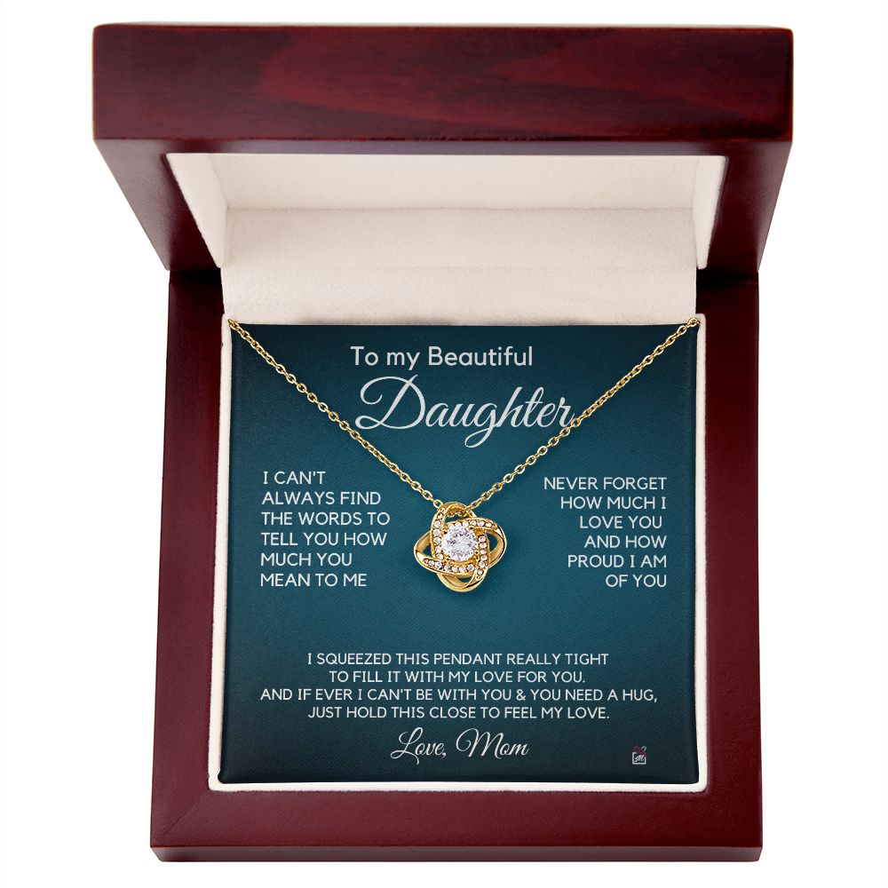 To Daughter, from Mom - How Much You mean To Me - Love Knot Necklace