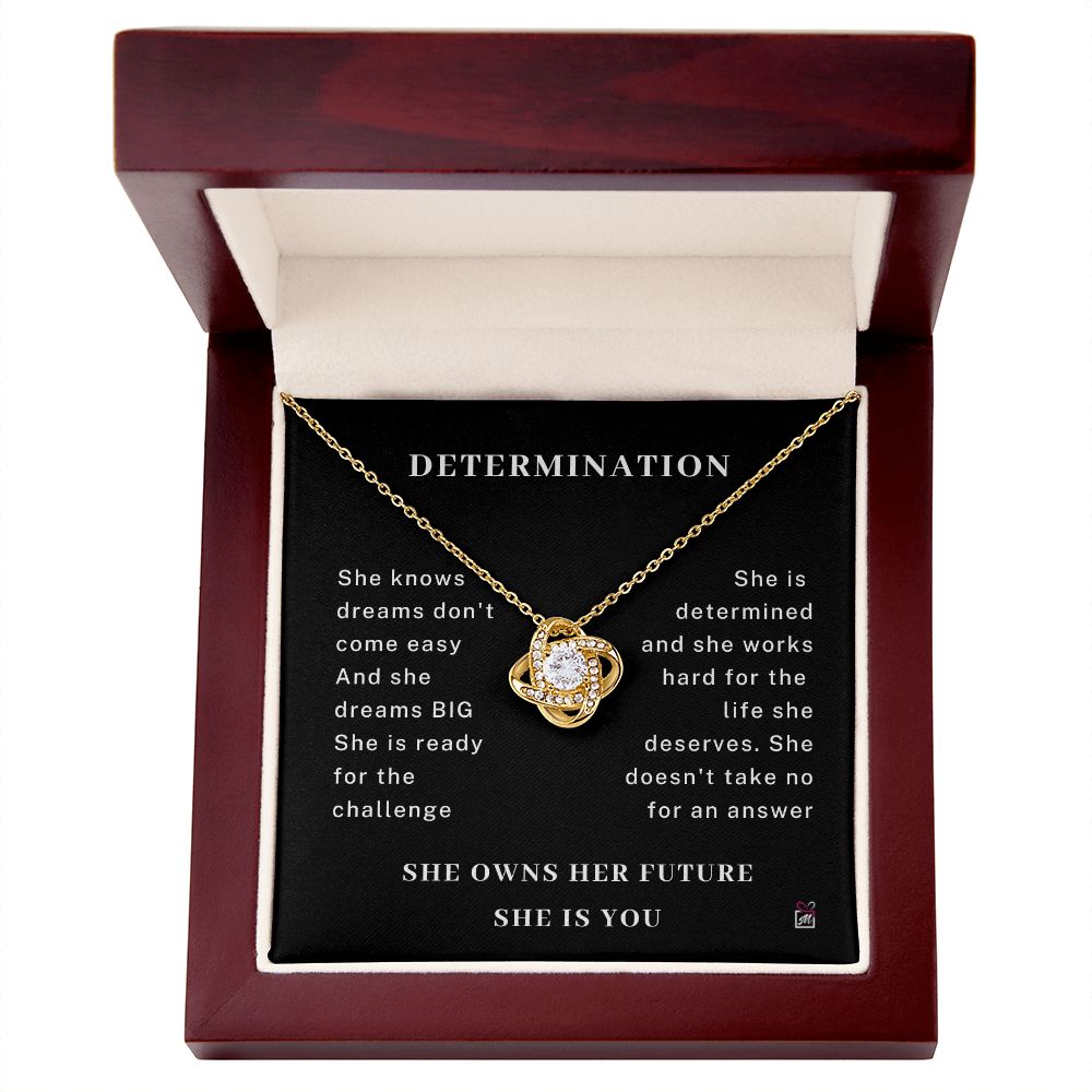 Motivational -She Owns Her Future- Love Knot Necklace