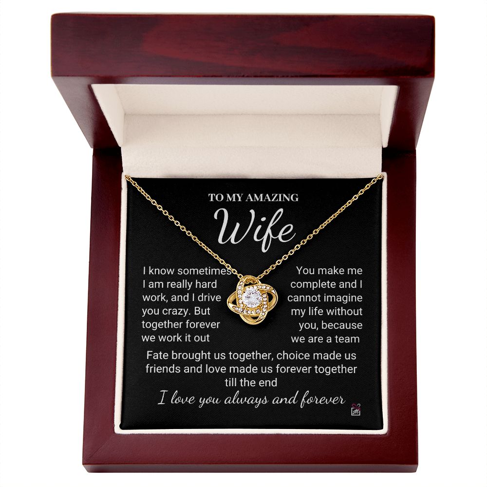 To Wife - I Know I Drive You Crazy - Love Knot Necklace PM069