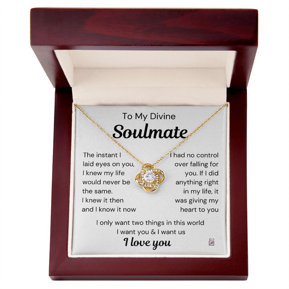 To Soulmate - The Instant I Laid Eyes On You - Love Knot Necklace