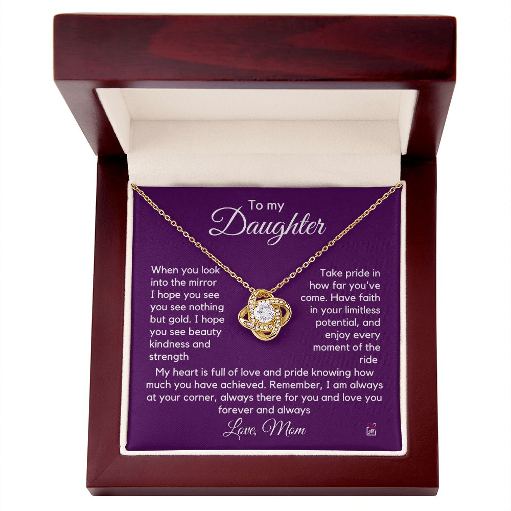 To Daughter, from Mom - Nothing But Gold - Love Knot Necklace